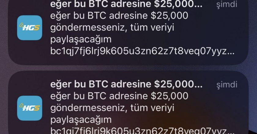 Dolandırıcılar HGS’nin iPhone uygulamasını hackleyerek kullanıcılardan Bitcoin talep etti